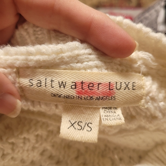 Anthro Salt Water Luxe Boho Fringed White Knit Cardigan - Picture 3 of 6